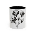 Monochrome Botanical Accent Mug