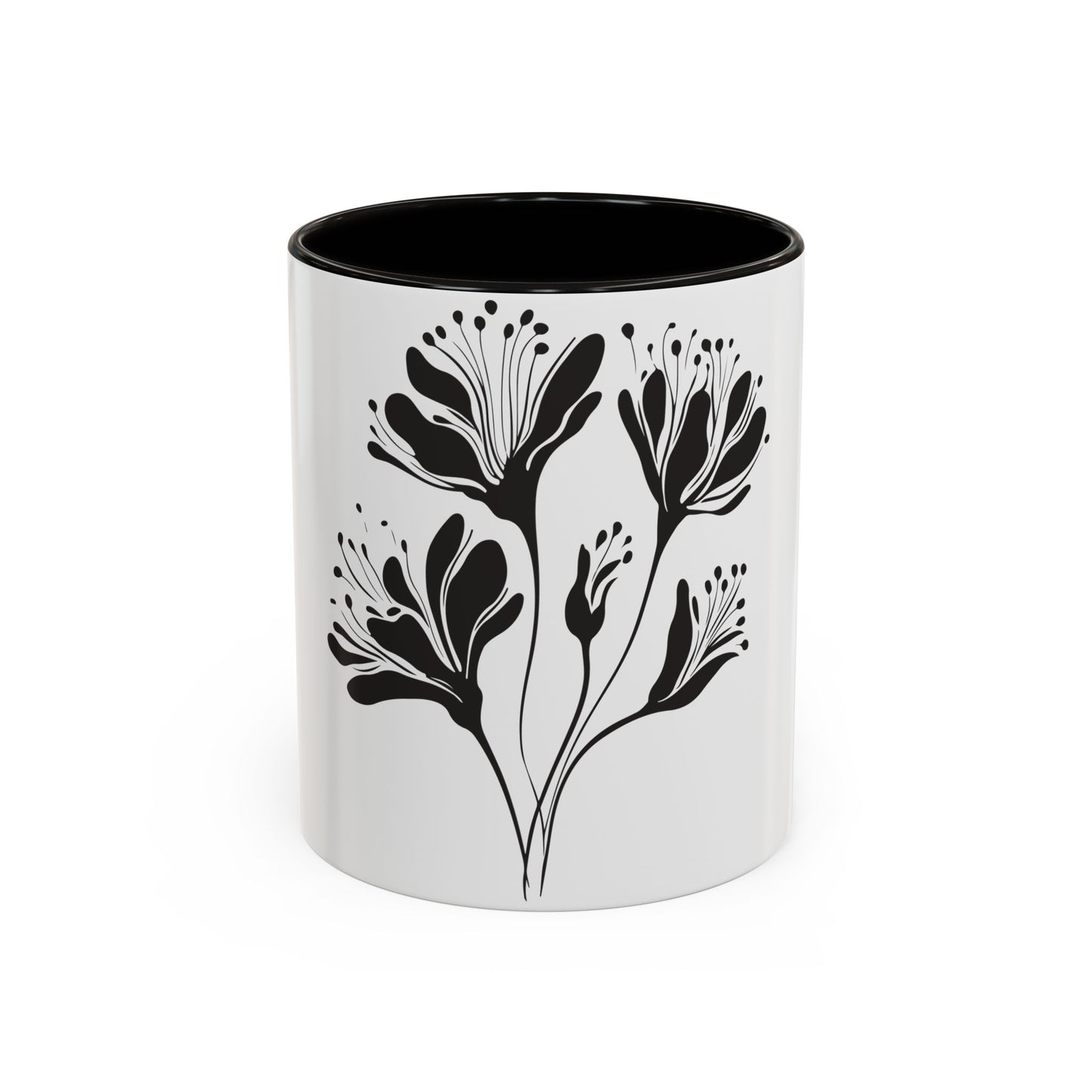 Monochrome Botanical Accent Mug