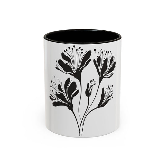 Monochrome Botanical Accent Mug