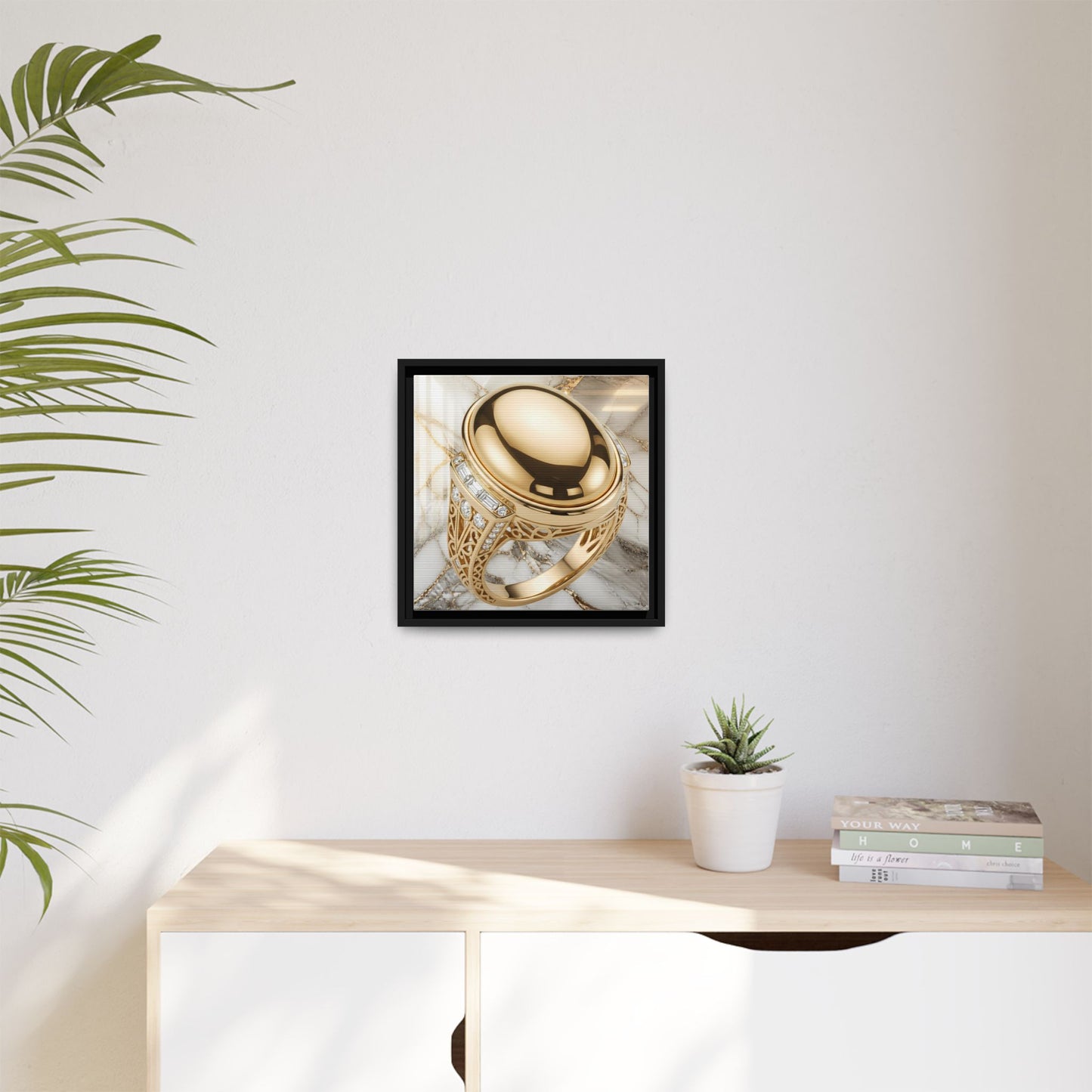 Golden Oval Marble Canvas