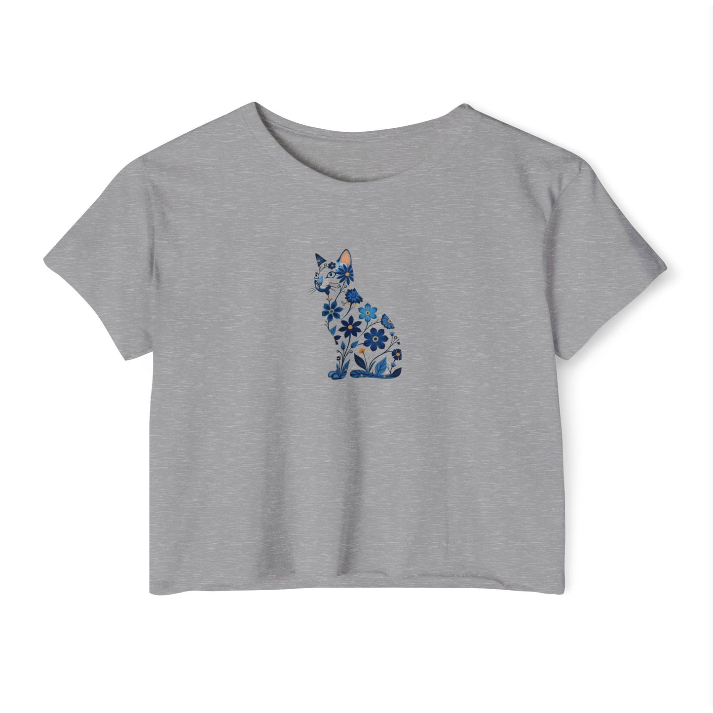 Botanical Cat Silhouette Boxy Tee
