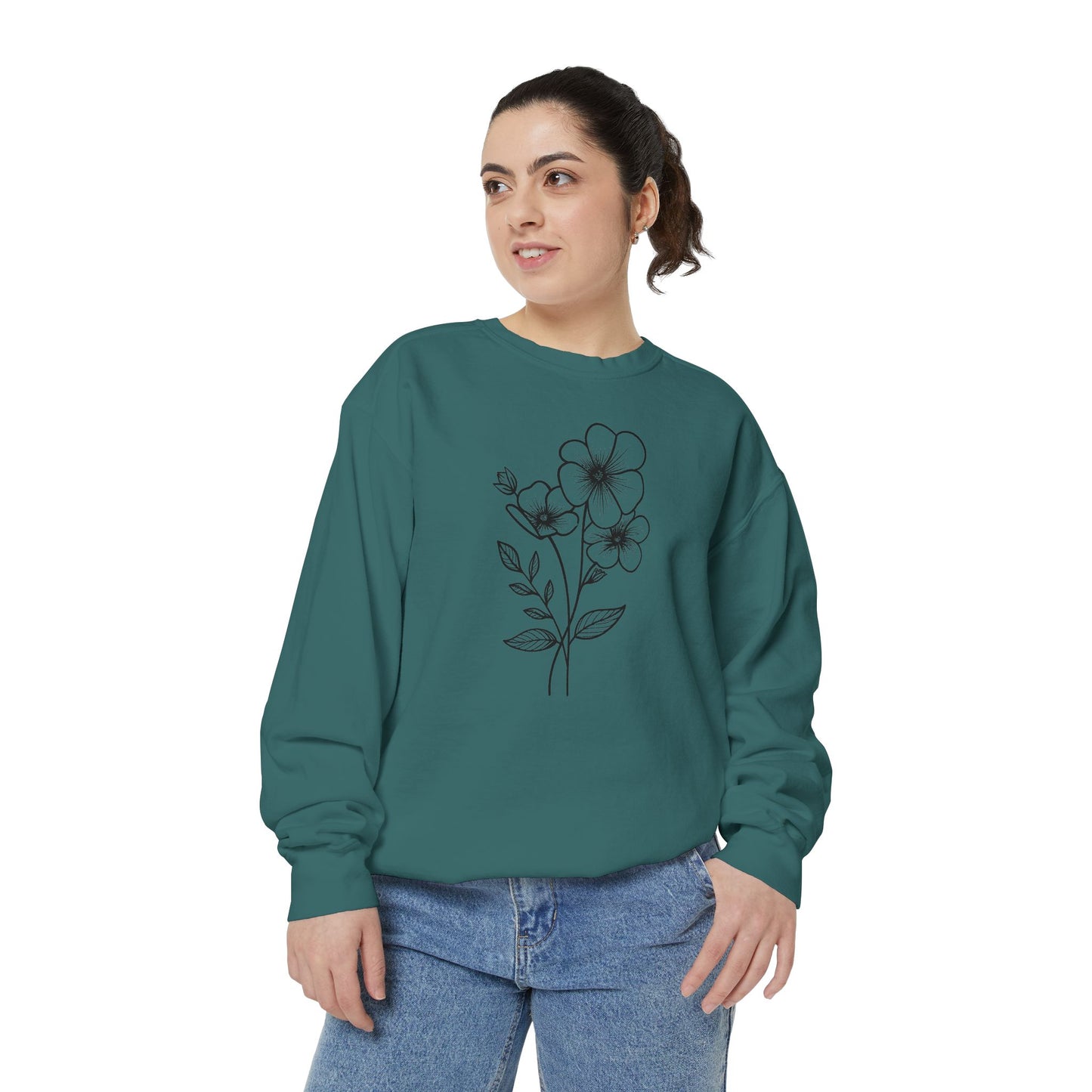 Minimal Botanical Crewneck Sweatshirt