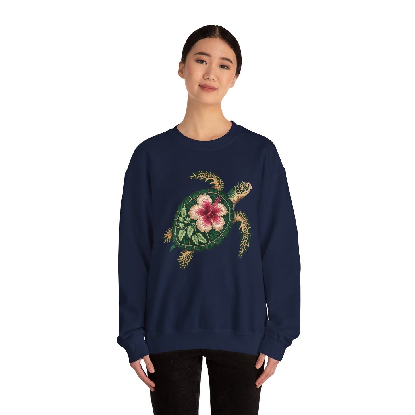 Sea Turtle Floral Graphic Women's Crewneck Sweatshirt