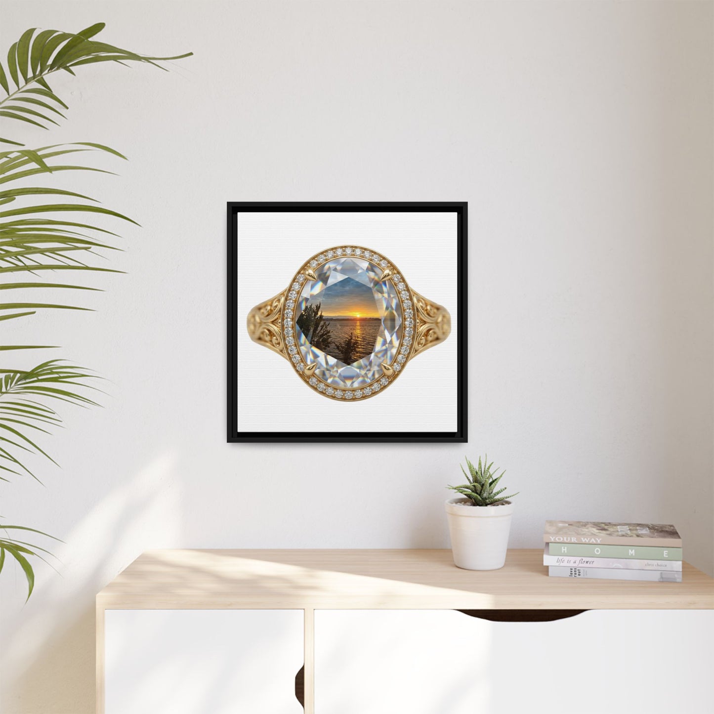 Mountain Lake Sunset Signet Canvas