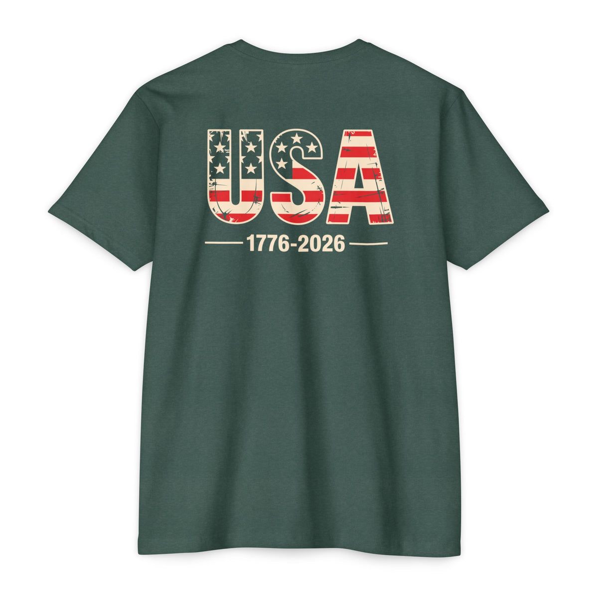 USA 1776-2026 Patriotic Flag Graphic T-Shirt