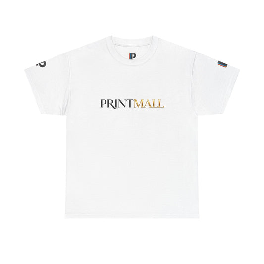 PrintMall Split Lettering Sleeve Accent Tee