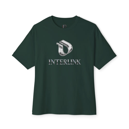Silver Chrome Interlink Front Emblem Boxy Cotton Tee