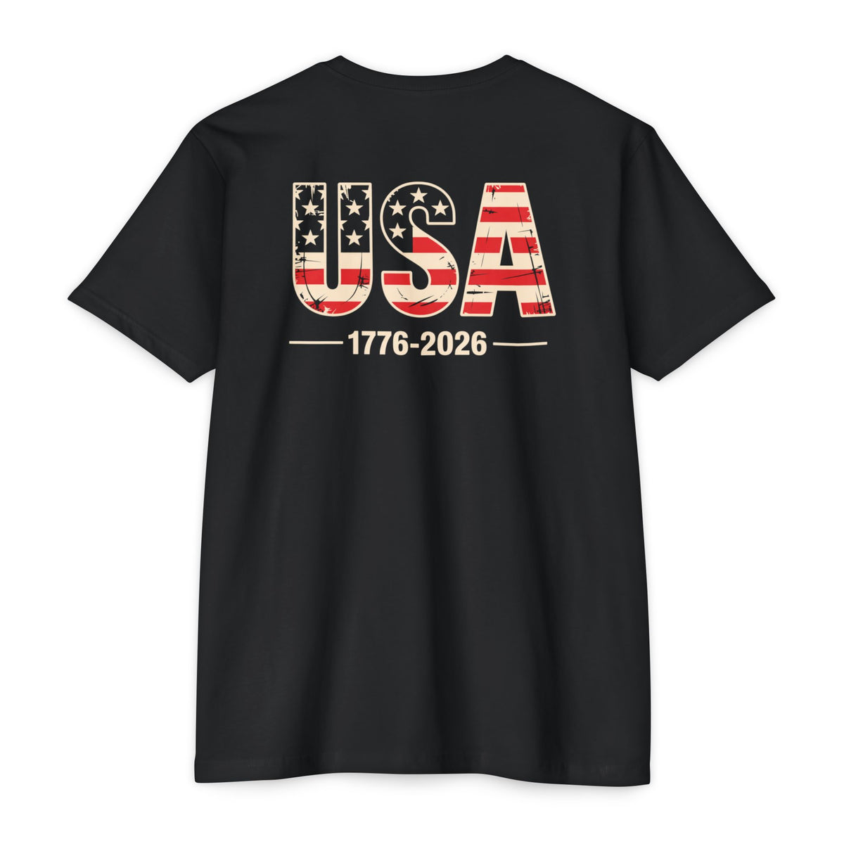USA 1776-2026 Patriotic Flag Graphic T-Shirt