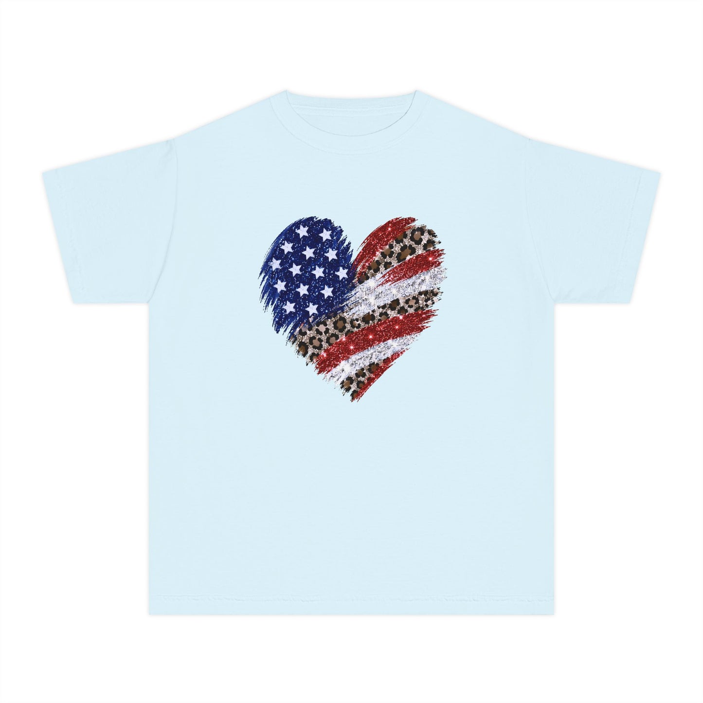 Distressed American Flag Heart Youth T-Shirt