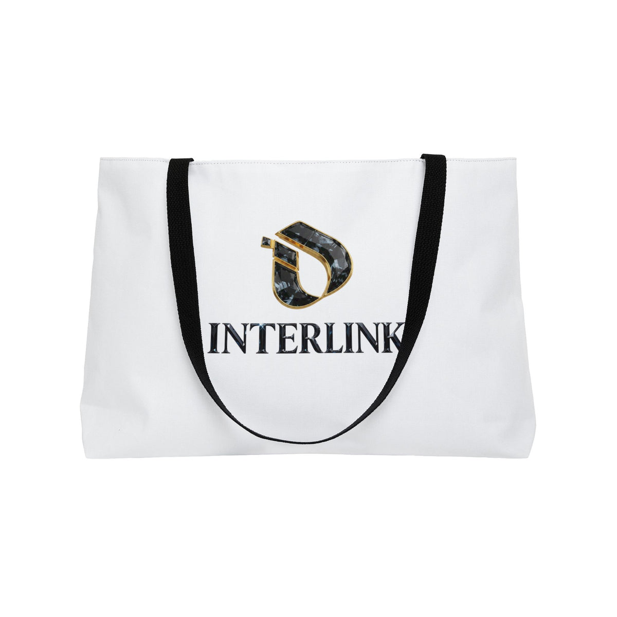 Black Diamond Facet Interlink T-Bottom Tote Bag