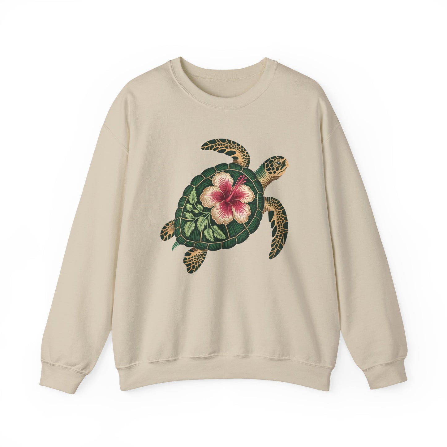 Sea Turtle Floral Graphic Women's Crewneck Sweatshirt