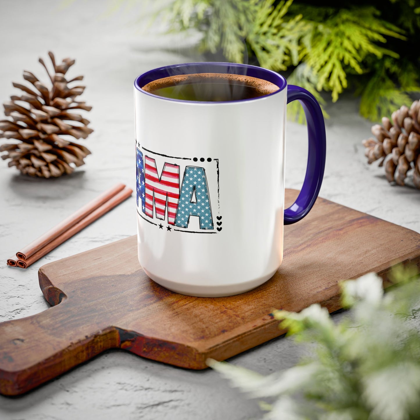 Mama Flag Print Ceramic Coffee Mug