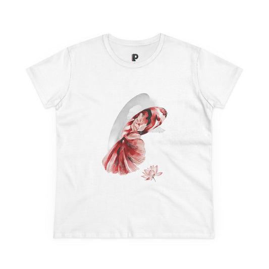 Crimson Betta & Lotus Watercolor Women’s Tee
