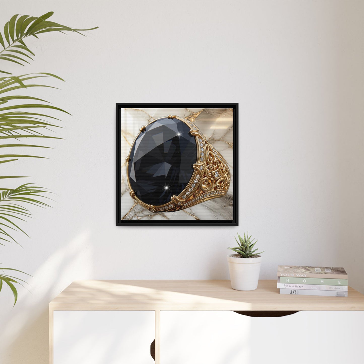 Black Diamond Marble Poise Canvas