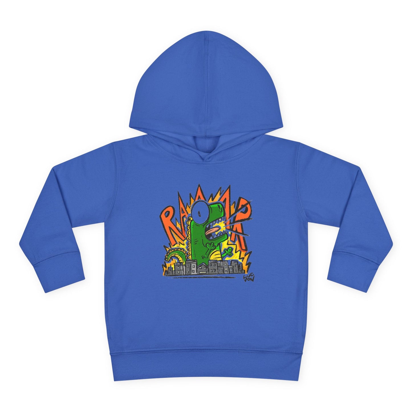 Comic Roaring Dinosaur Toddler Hoodie