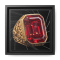 Ruby Step-Cut Ring on Black Velvet Framed Canvas