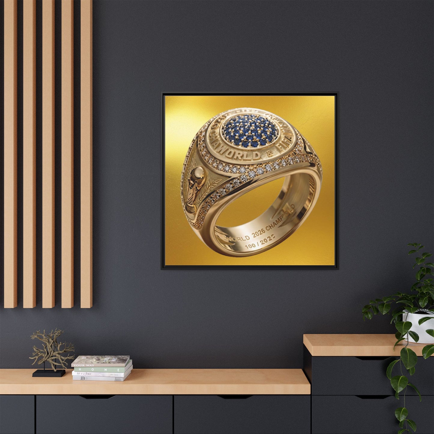 2026 Football Victory Ring Framed Canvas