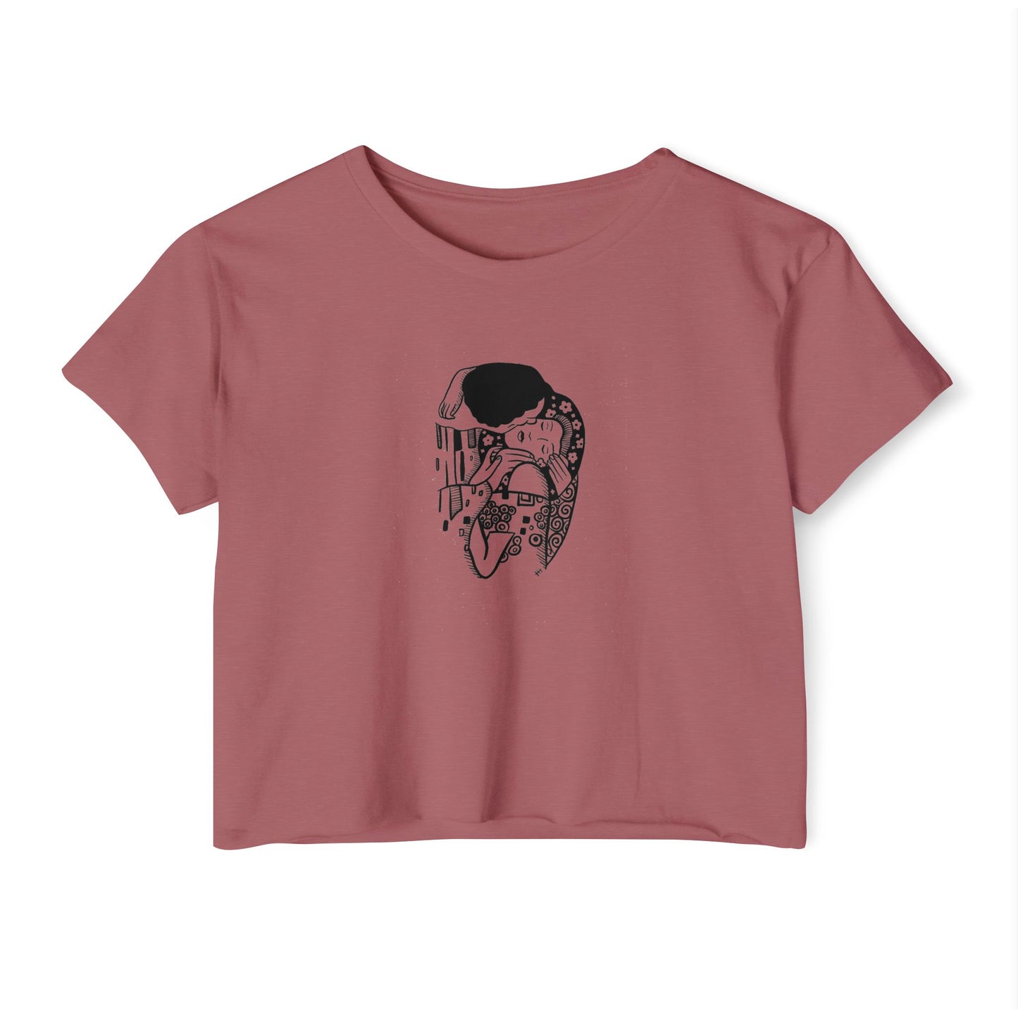 Art Nouveau Couple Kiss Boxy Tee