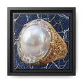 Iridescent Pearl Marble Ring Framed Canvas