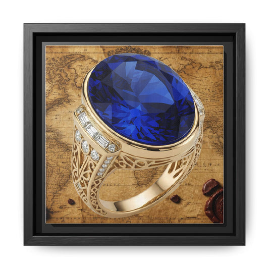 Faceted Sapphire Ring Framed Canvas