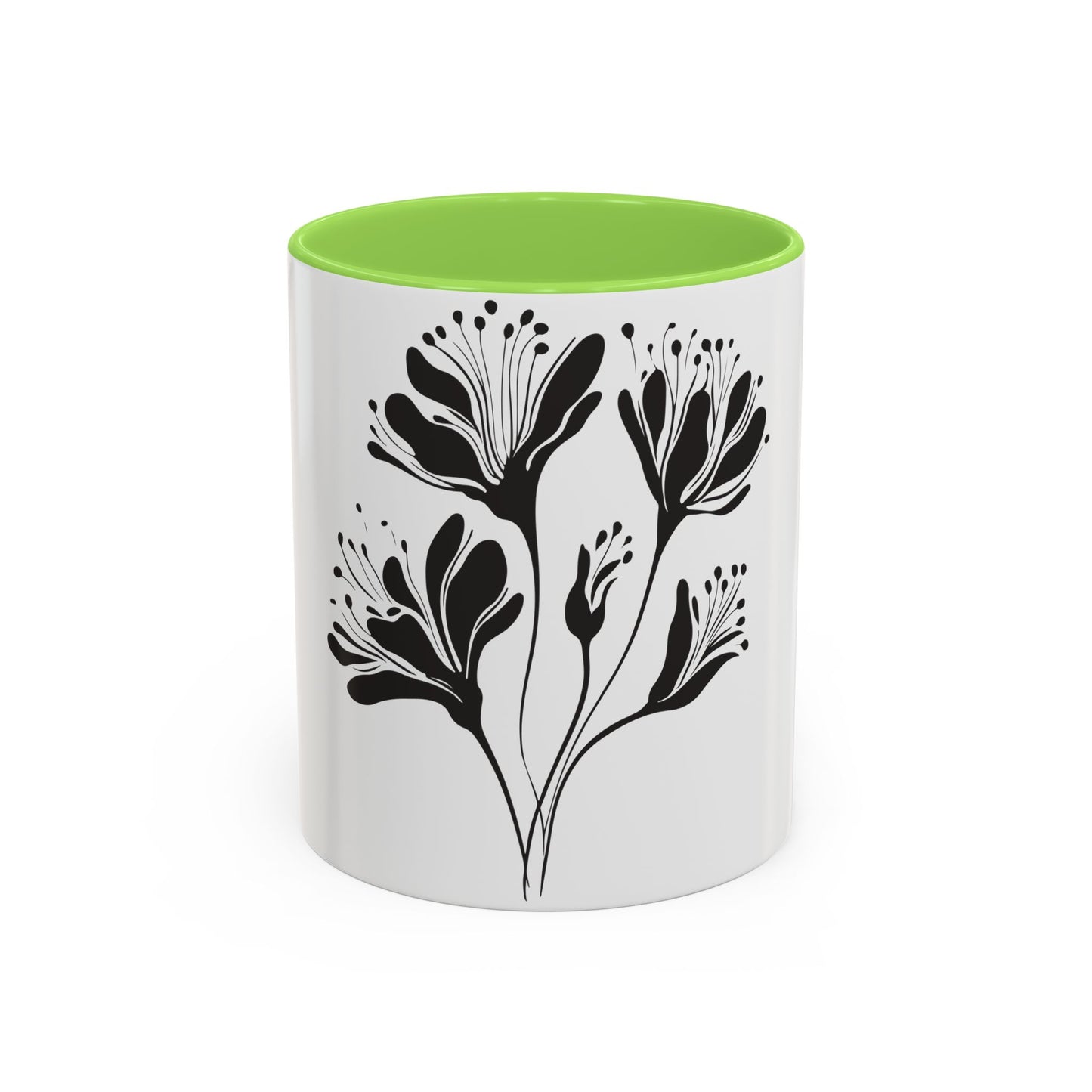 Monochrome Botanical Accent Mug