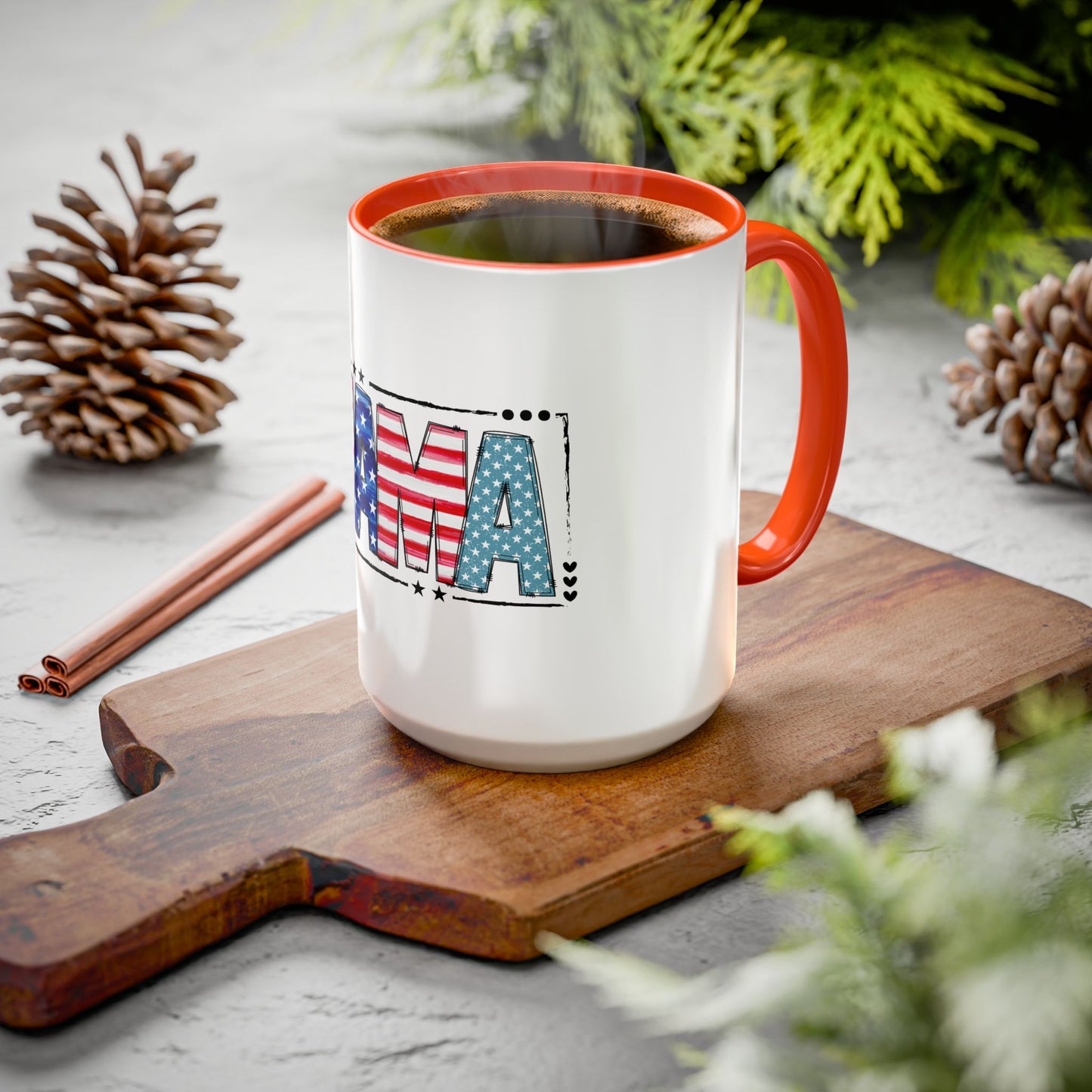 Mama Flag Print Ceramic Coffee Mug