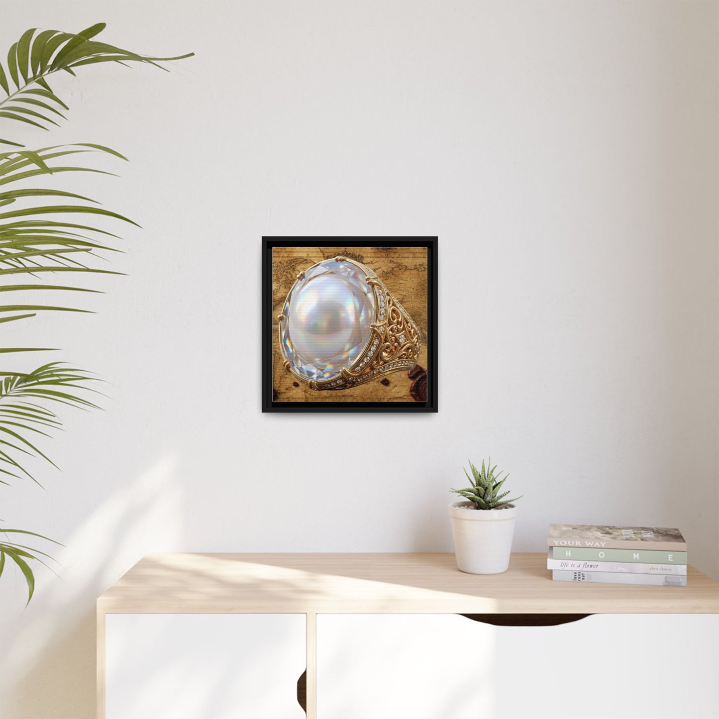 Pearl Atlas Ring Framed Canvas