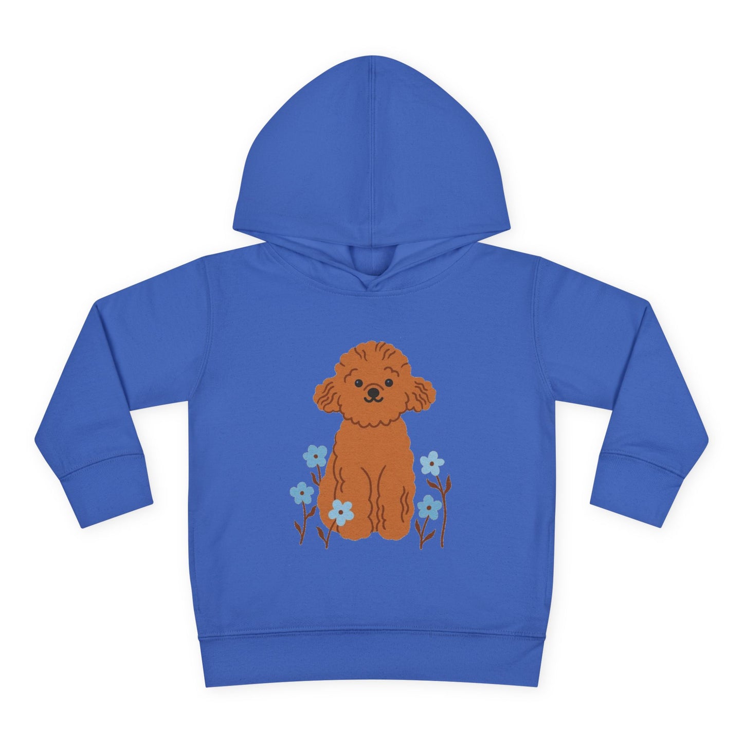 Curly Puppy and Wildflowers Toddler Hoodie