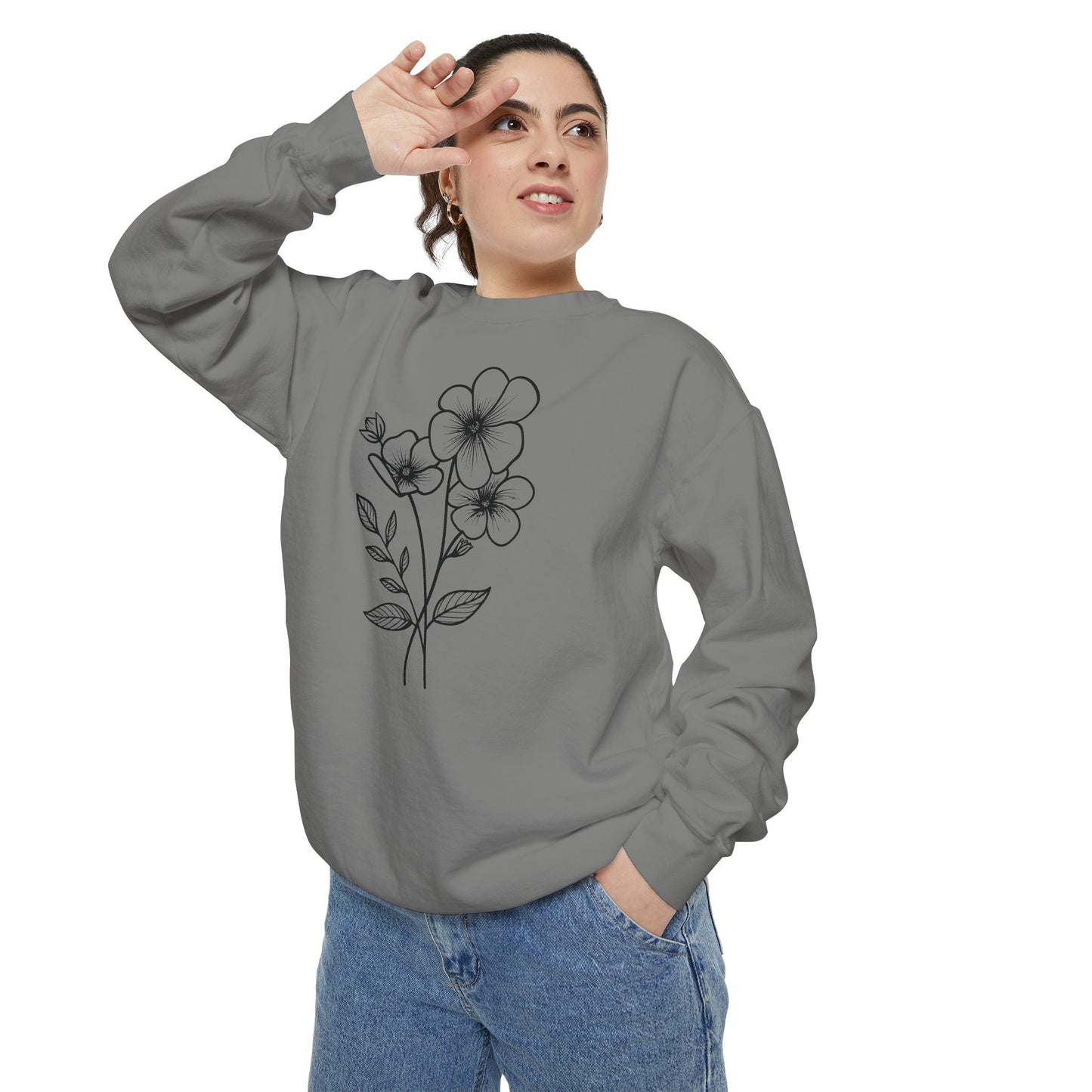 Minimal Botanical Crewneck Sweatshirt