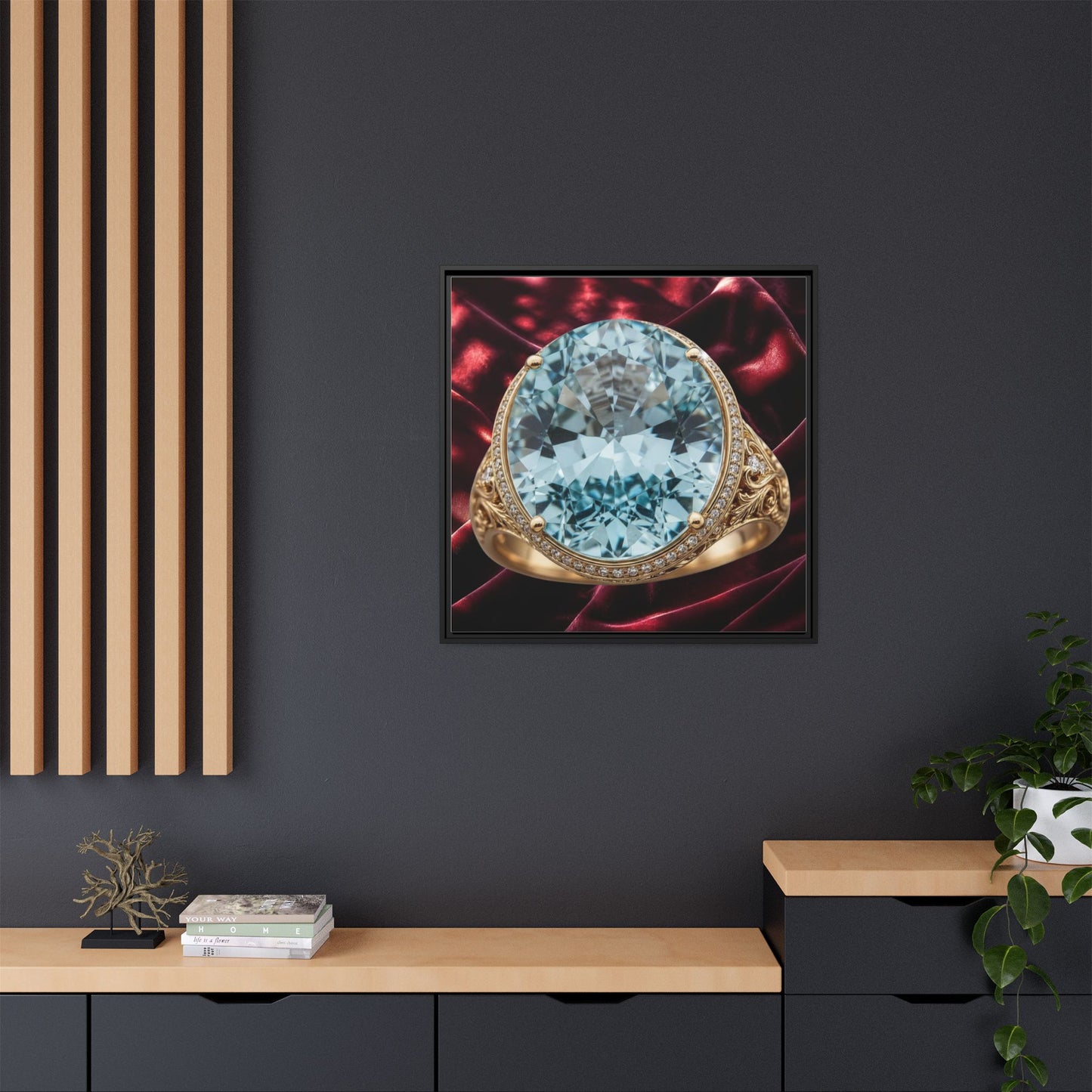Oval Aquamarine Canvas
