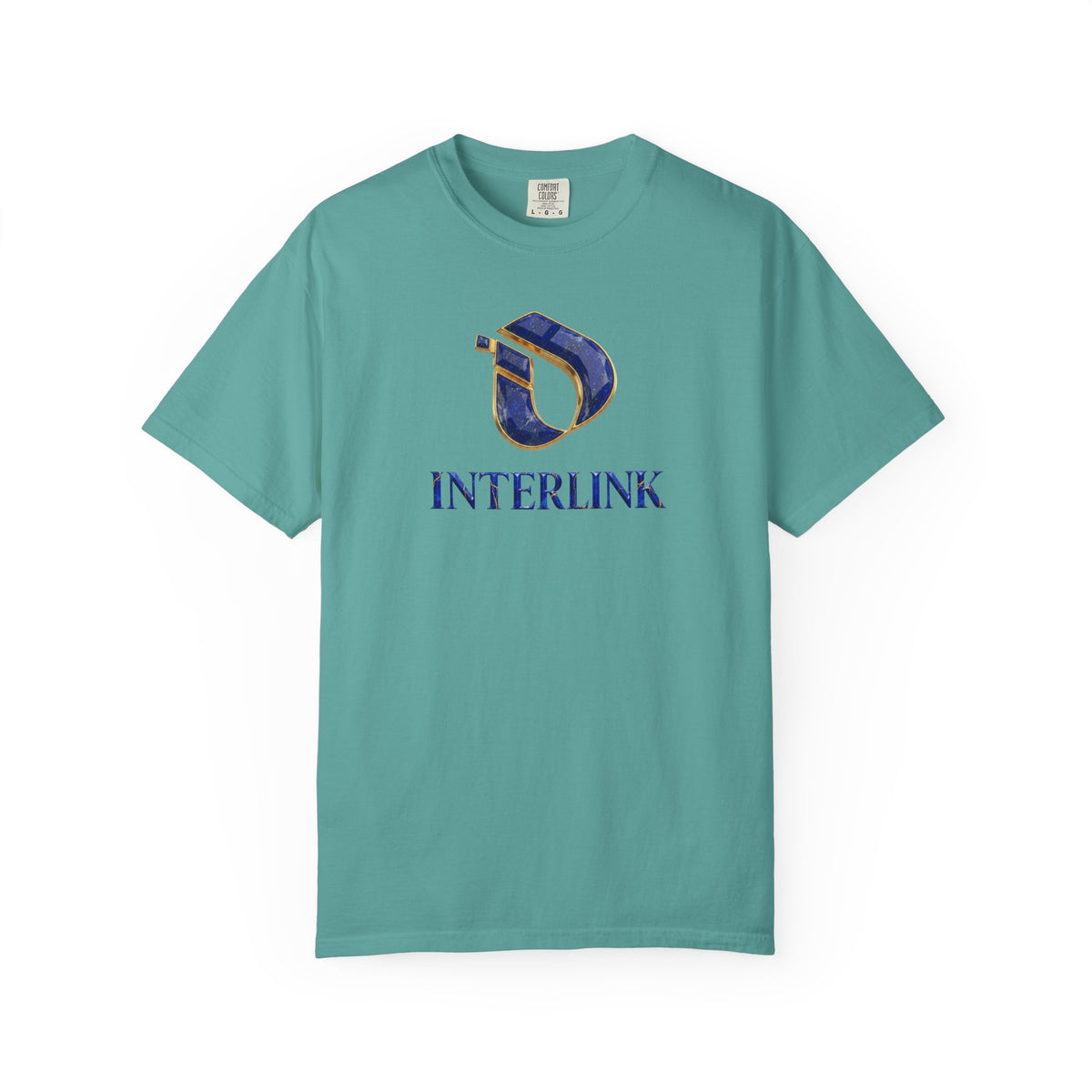 Cobalt Lapis Interlink Front Emblem Ring-Spun Cotton Tee
