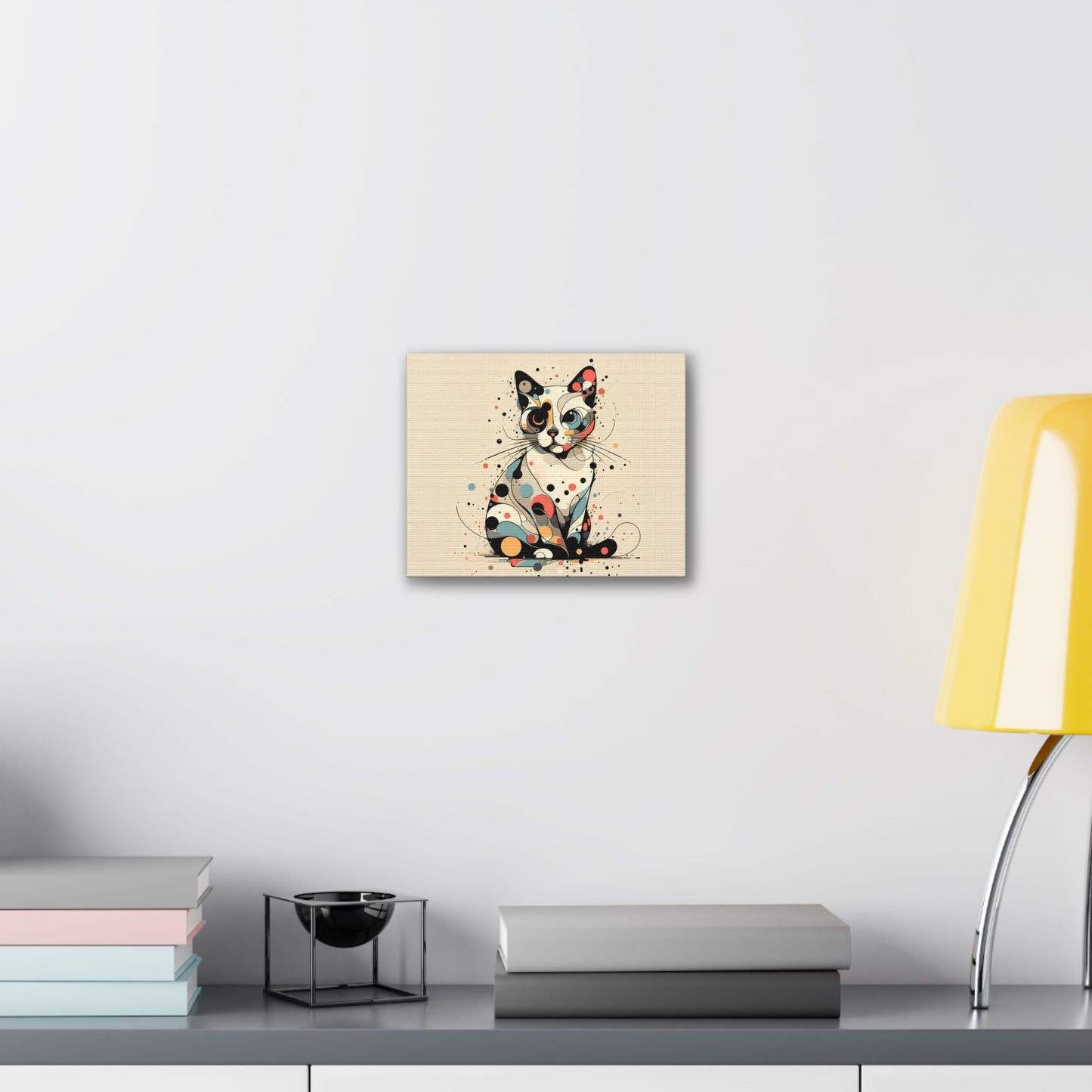 Playful Abstract Cat Canvas