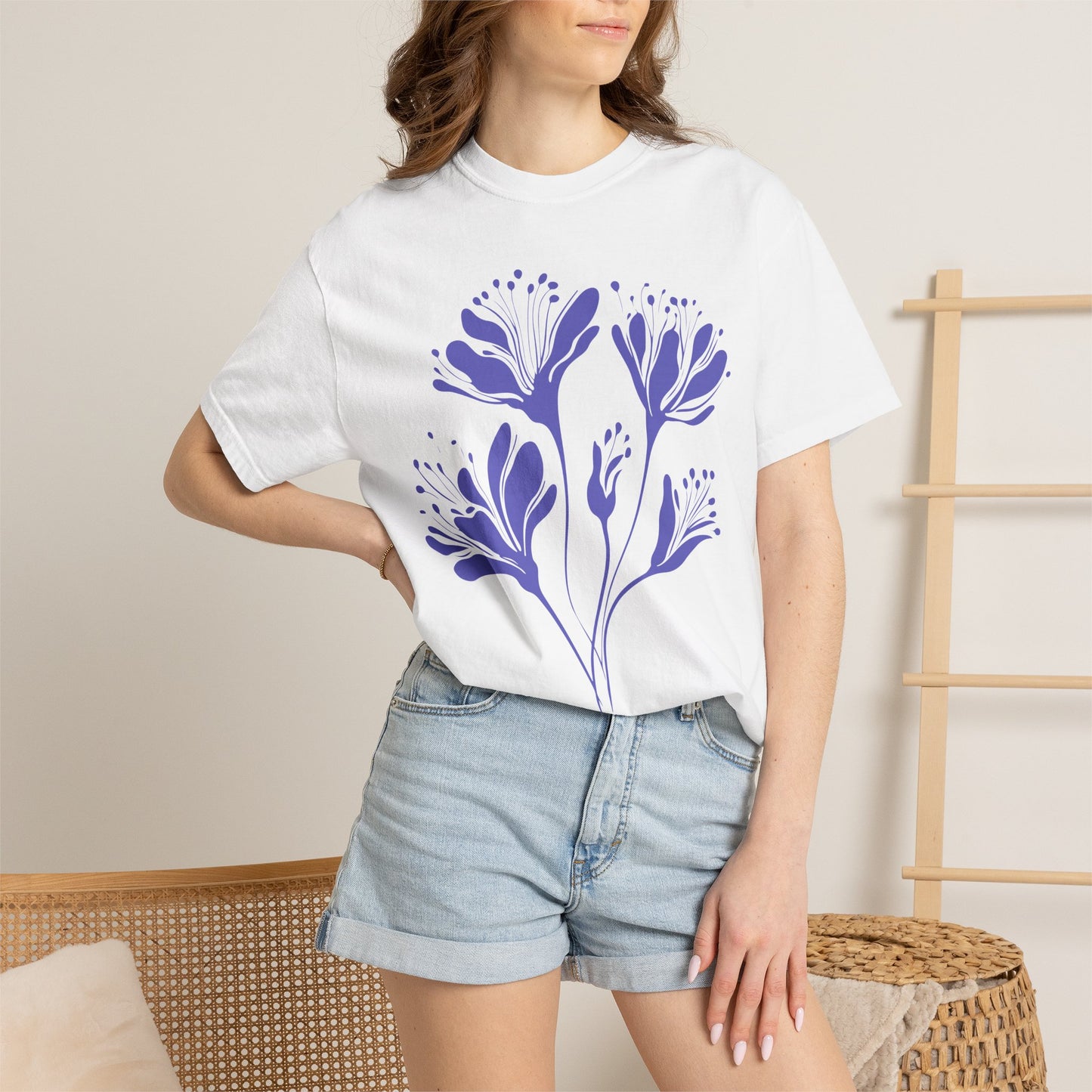 Purple Floral Graphic T-Shirt