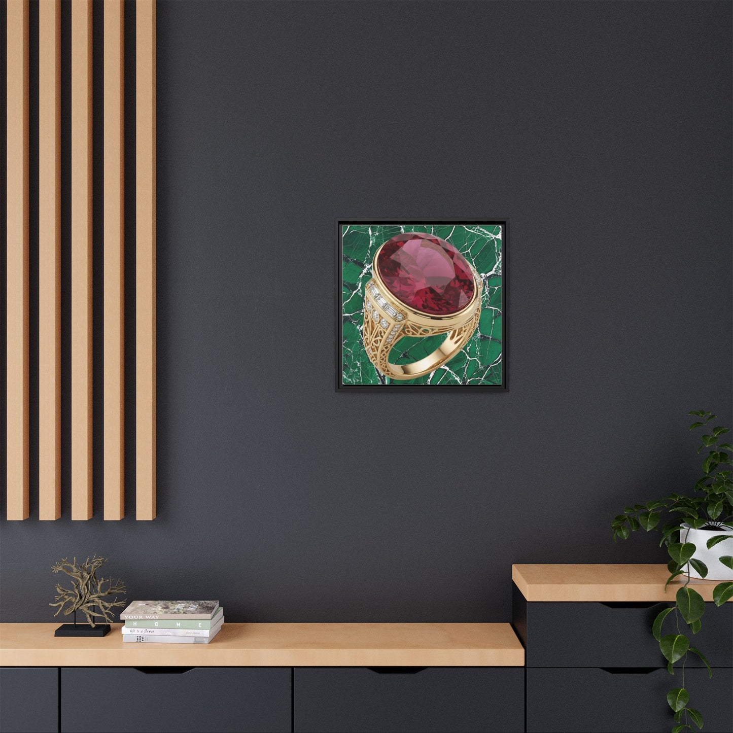 Verdant Ruby Marble Canvas