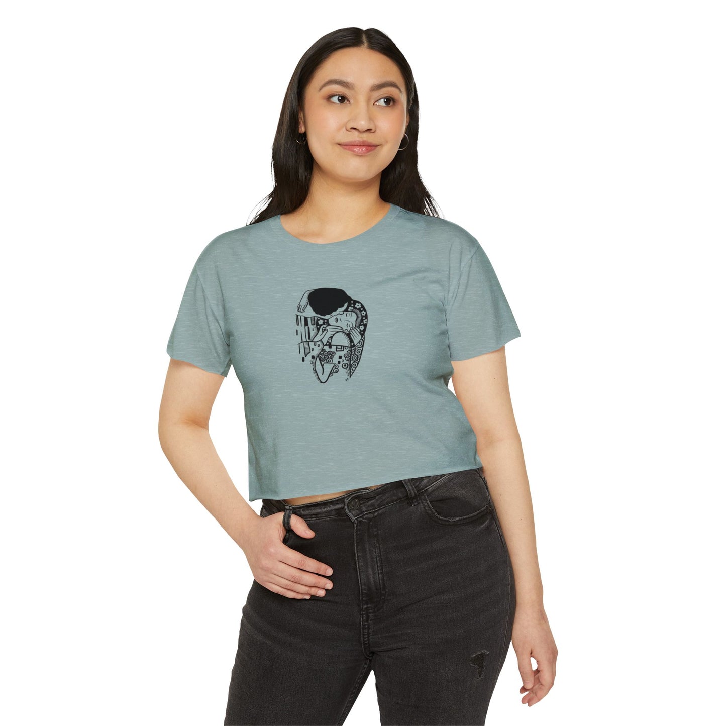 Art Nouveau Couple Kiss Boxy Tee