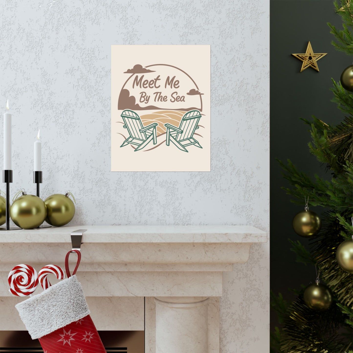 Meet Me By The Sea Coastal Matte Poster