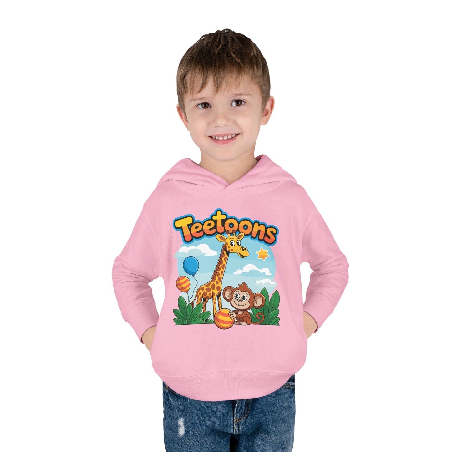 Giraffe and Monkey Toddler Pullover Hoodie