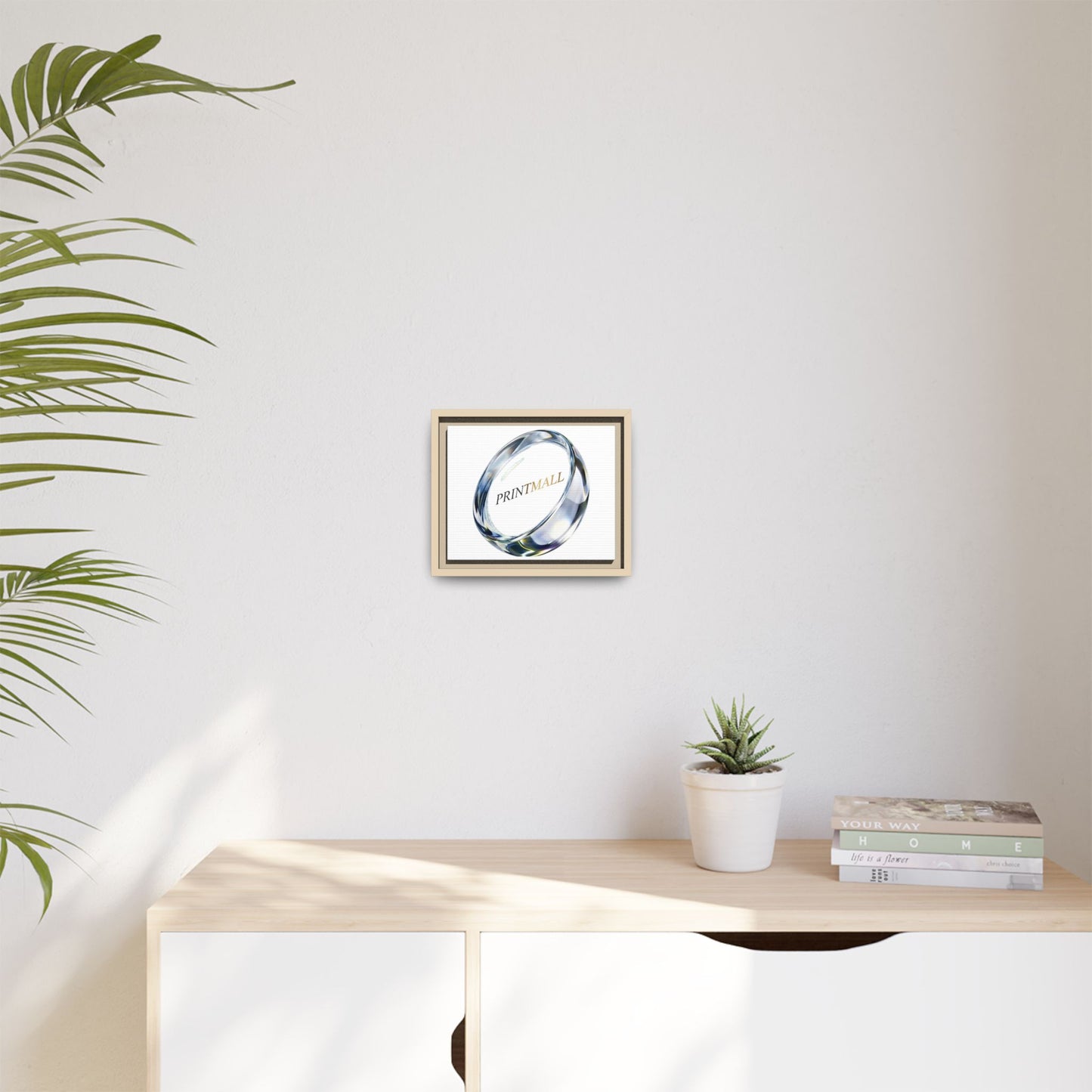 Polished Silver Loop Typography Canvas