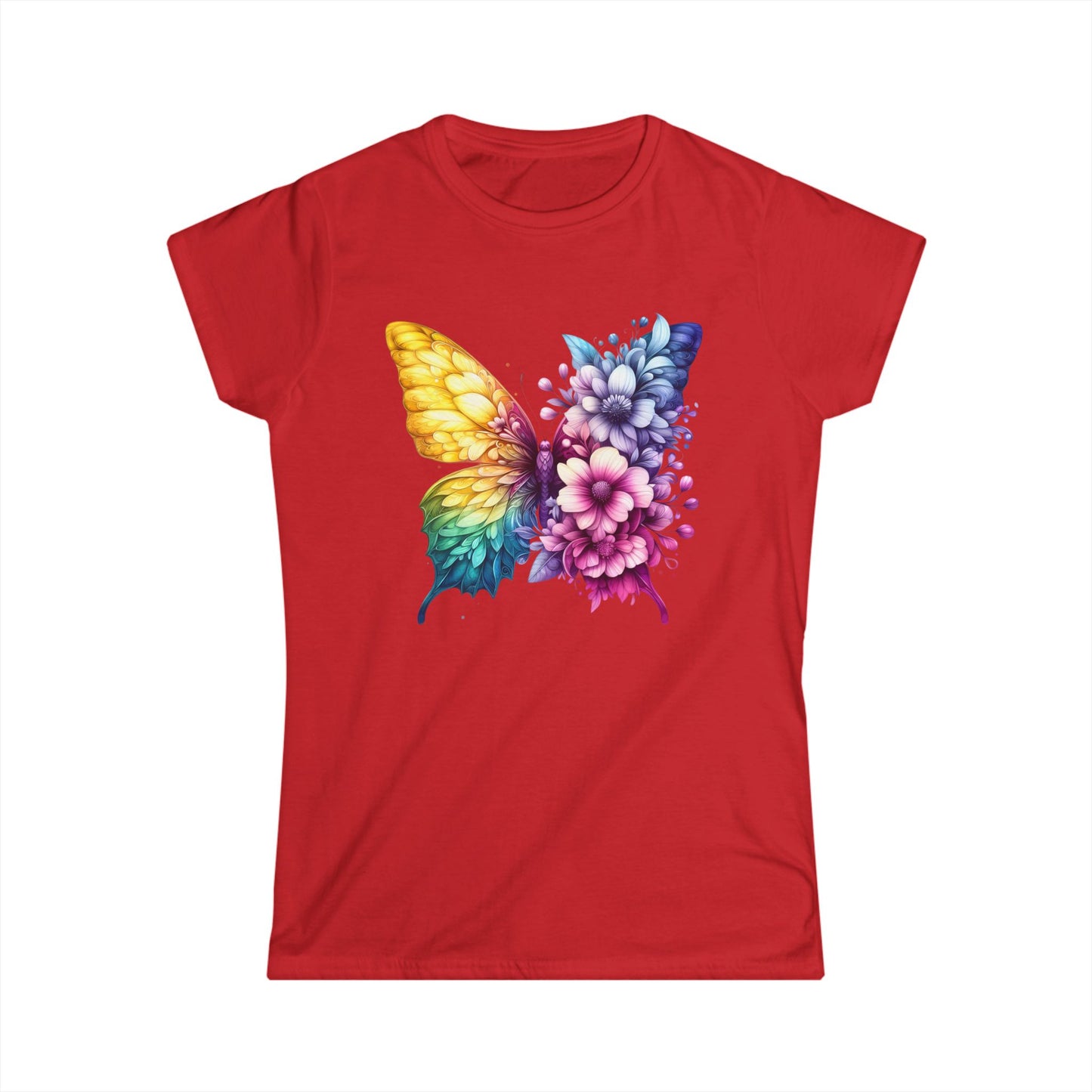 Floral Rainbow Butterfly Women’s T-Shirt