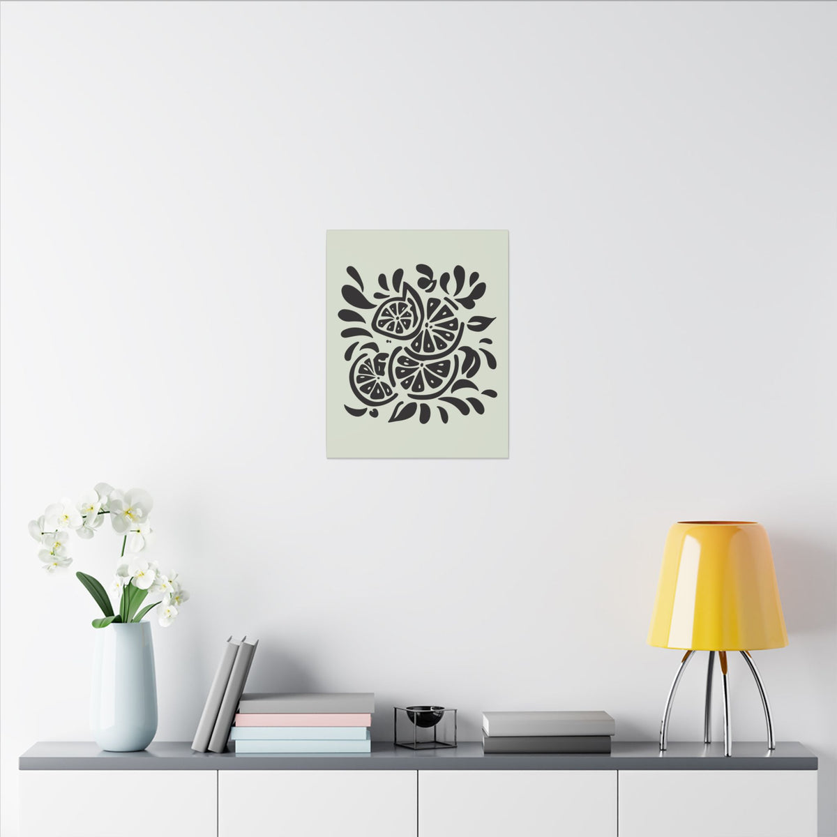 Monochrome Citrus Slice Canvas Print
