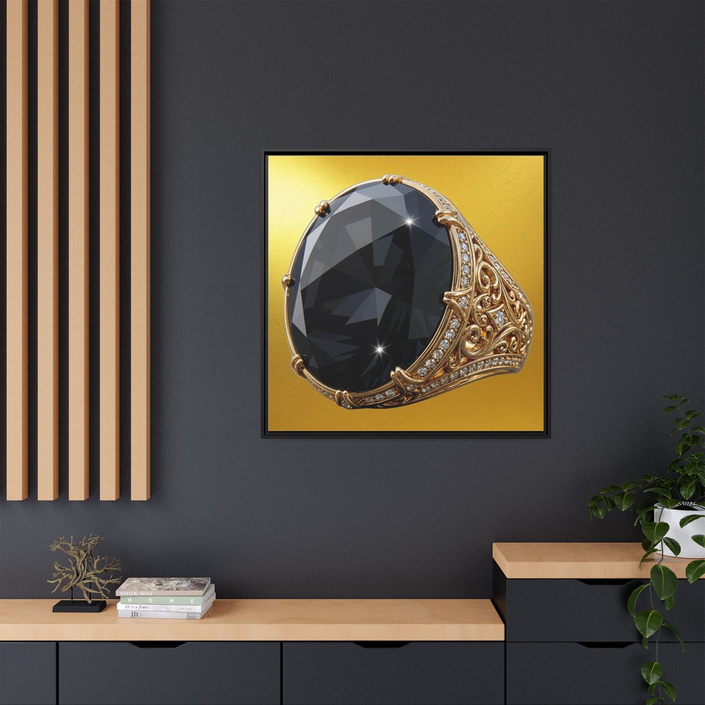 Black Diamond Gilded Glow Canvas