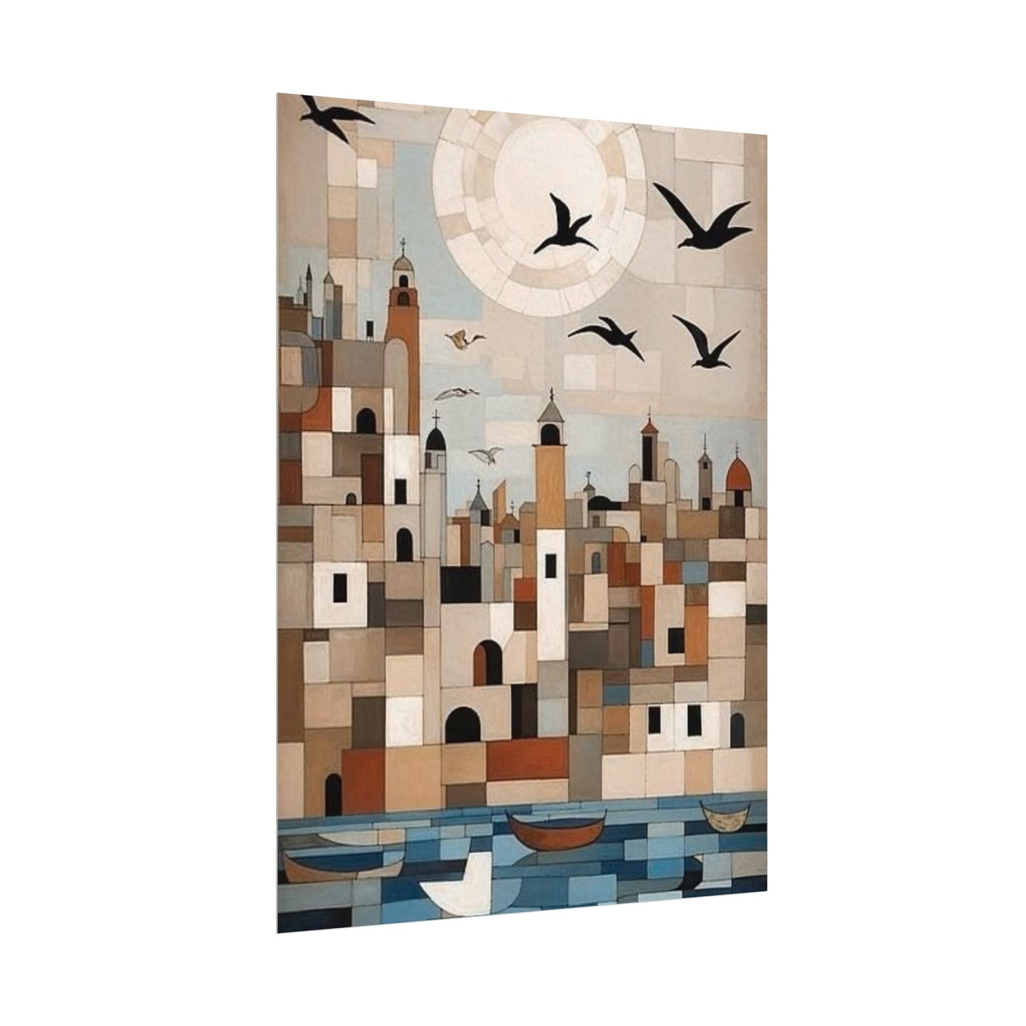 Moonlit Harbour Poster