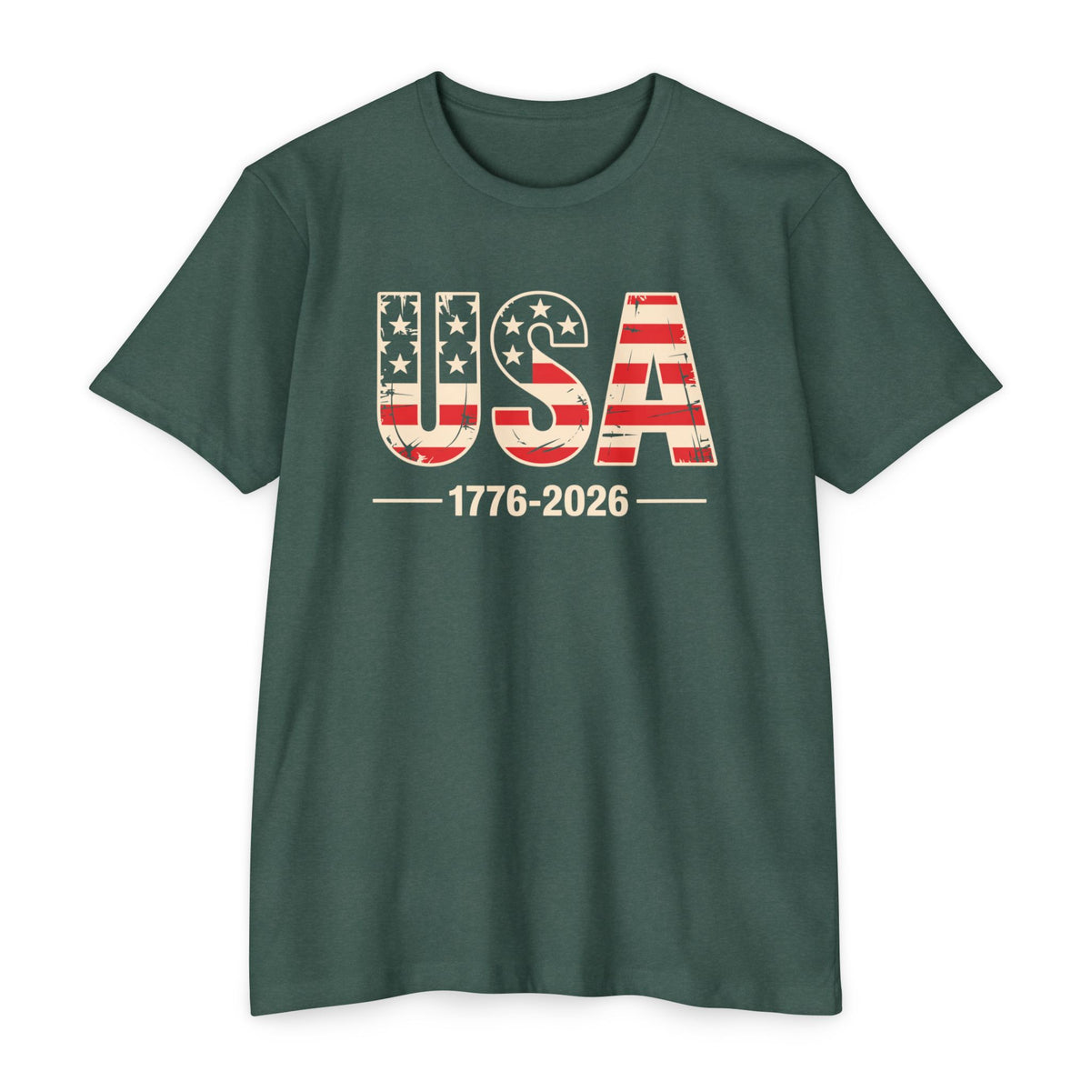 USA 1776-2026 Patriotic Flag Graphic T-Shirt