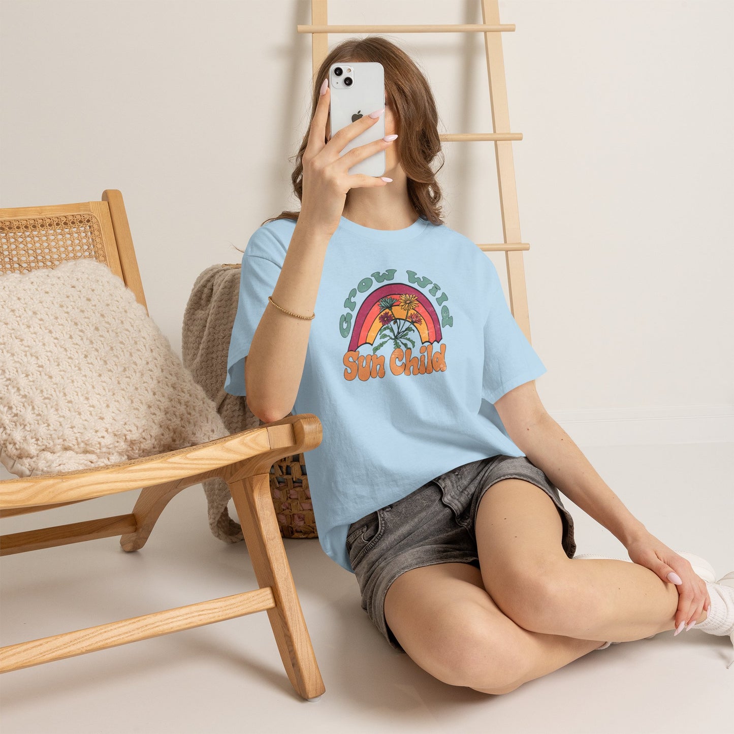 Vintage Rainbow Grow Wild Sun Child Tee
