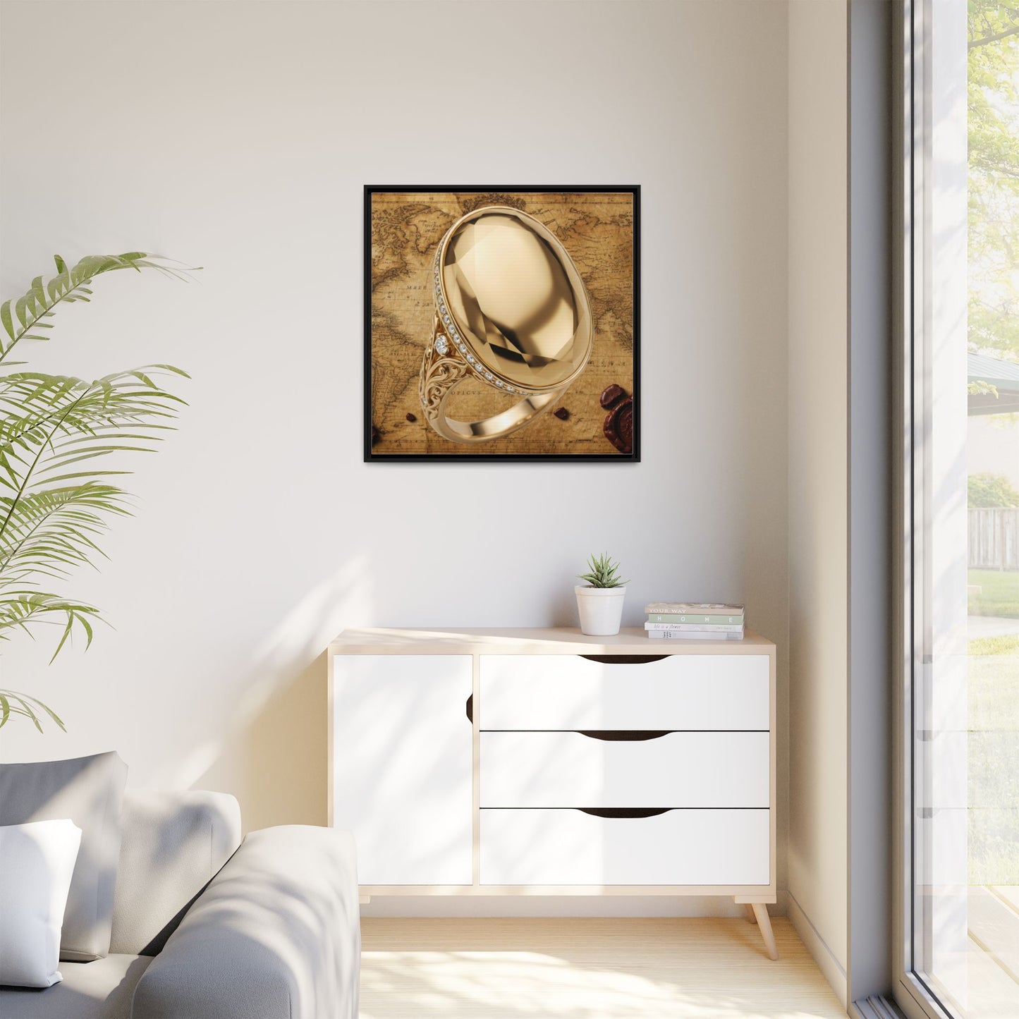 Ornate Gold Ring Framed Canvas