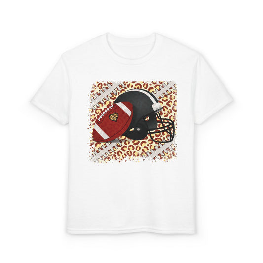 Youth Football Leopard Graphic Tee