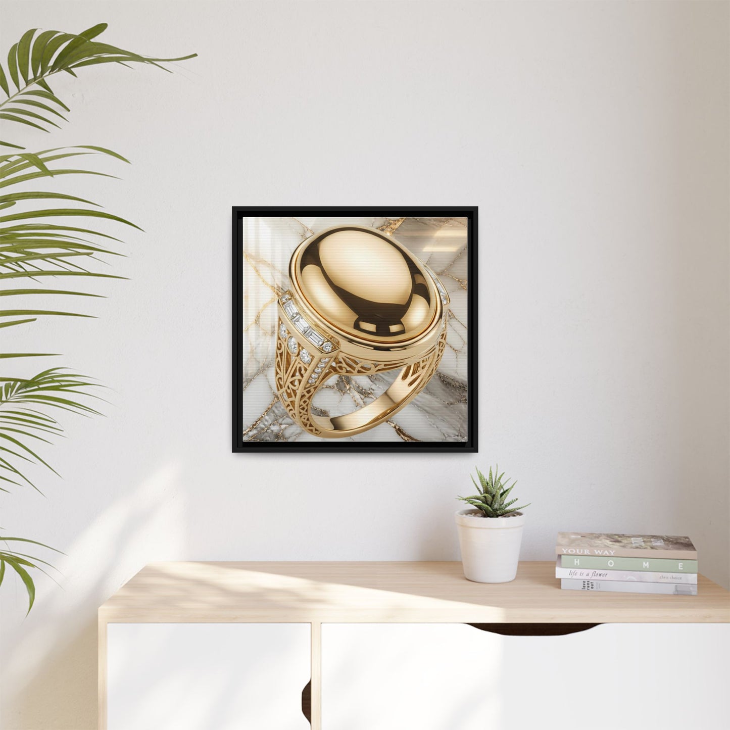 Golden Oval Marble Canvas