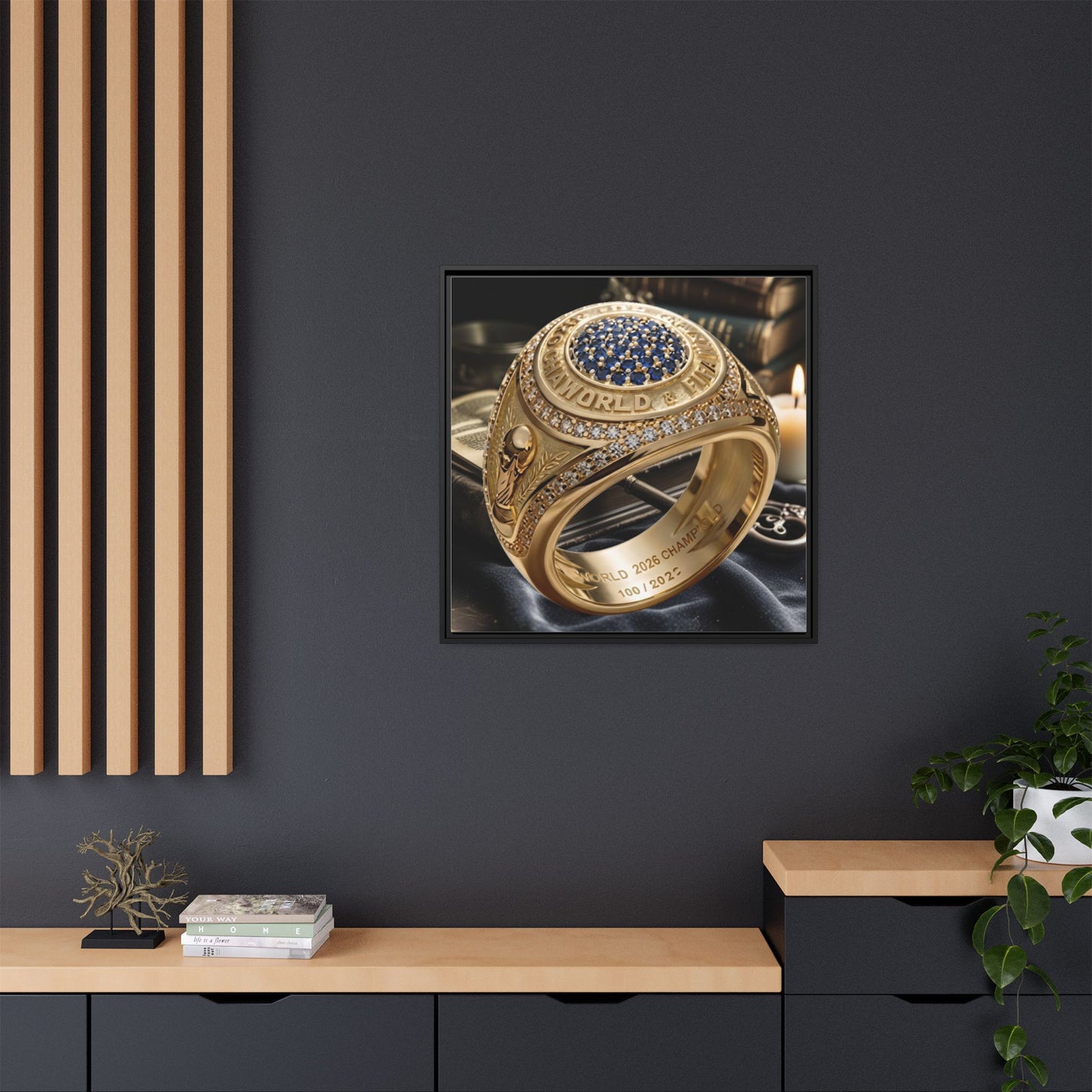 2026 World Football Commemorative Ring Framed Canvas