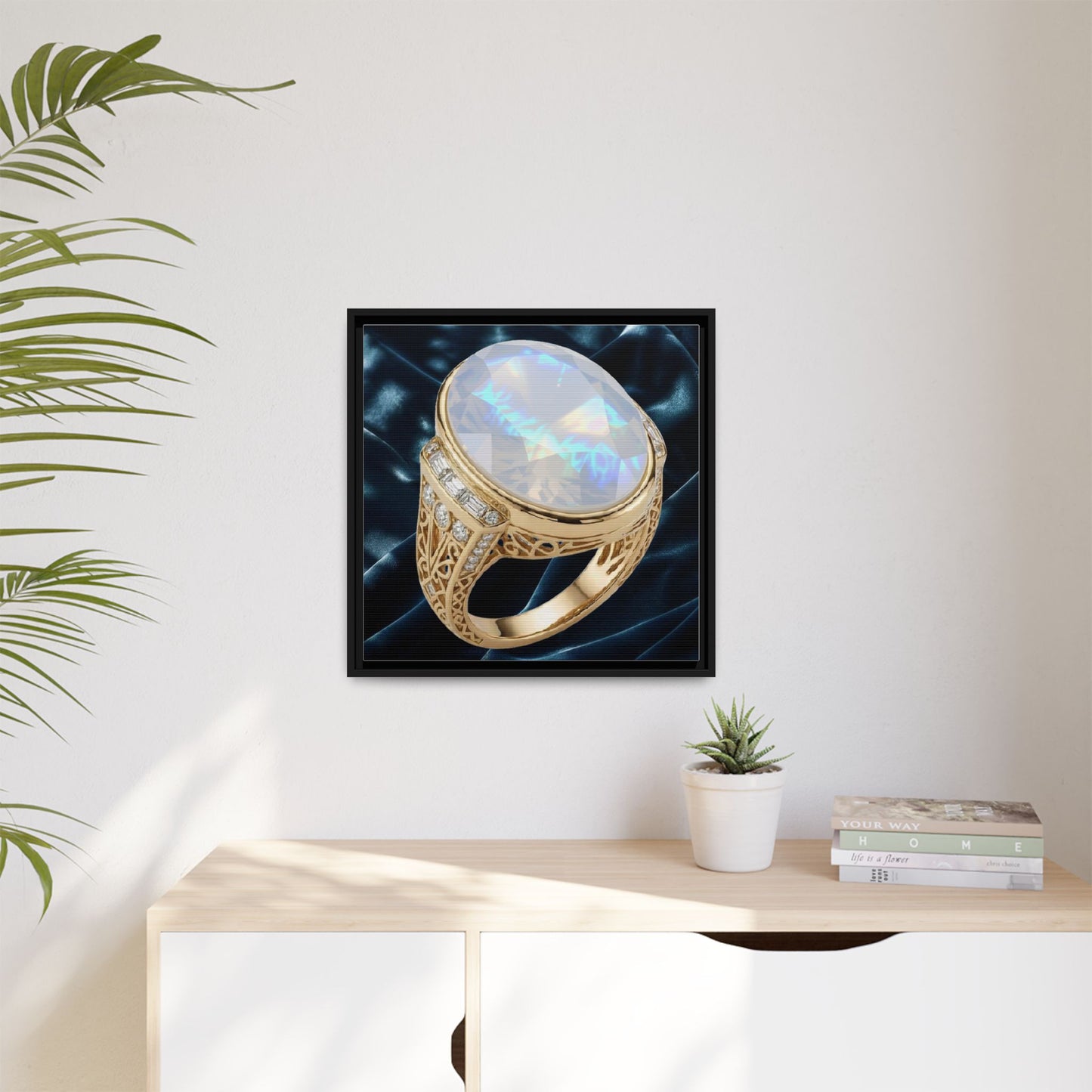 Iridescent Moonstone Ring Canvas
