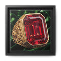 Emerald-Cut Ruby Geometric Ring Framed Canvas